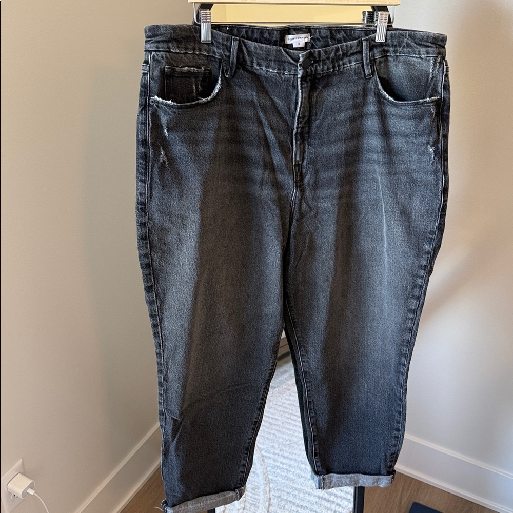 Good American Charcoal Denim - Boyfriend jeans NWOT